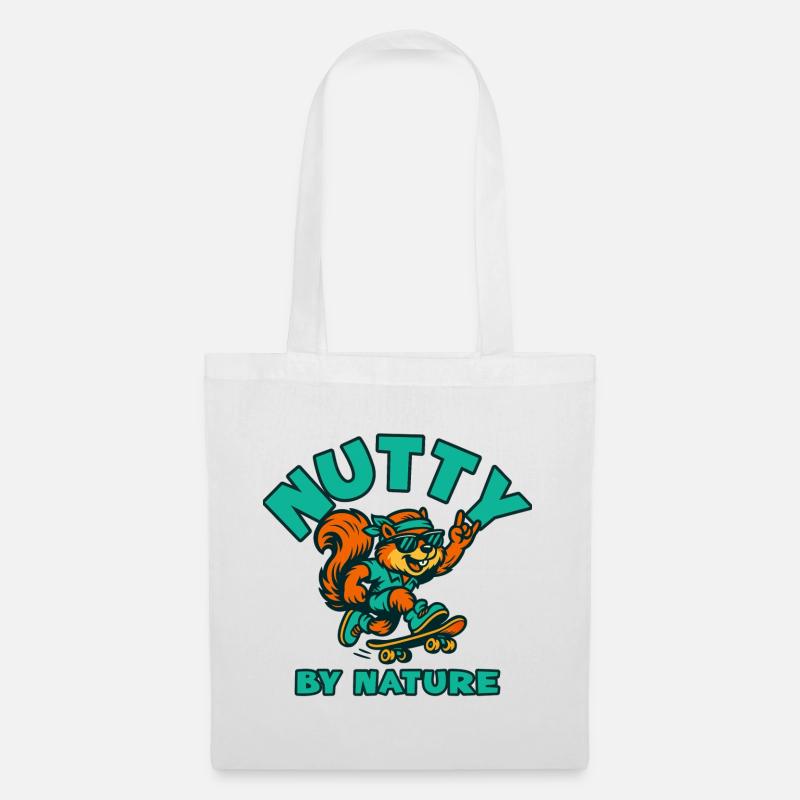 Nutty par nature Squirrel Spate - Sac en tissu - blanc