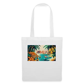 Retro Print Andalucia with Flamingo and Oranges - Tote Bag - white - Front