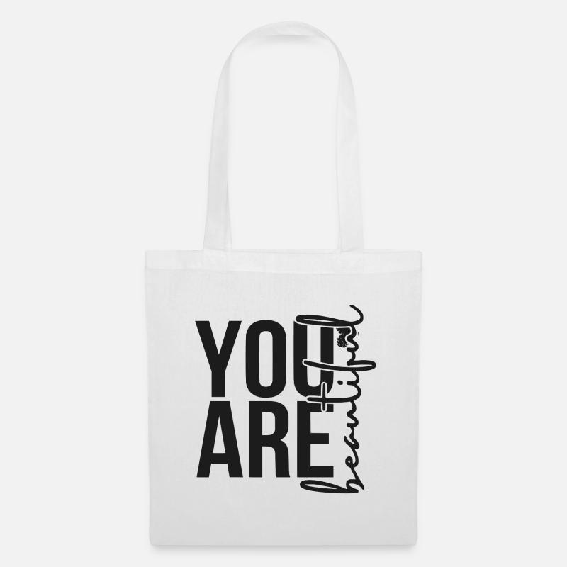 You are Beautiful - Black - Stoffbeutel - Weiß