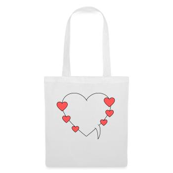 Speech bubble with hearts - Tote Bag - white - Front
