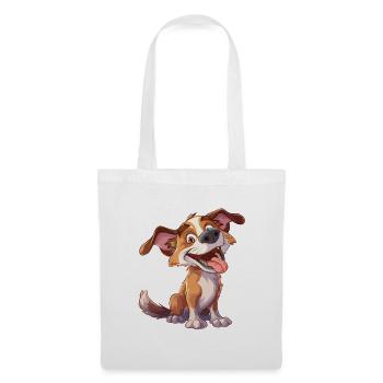 Cheerful Cartoon Dog - Tote Bag - white - Front