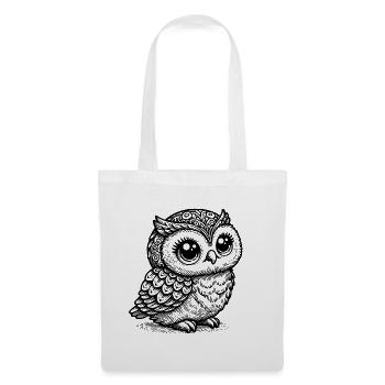Mystic Owl – Black Animal Silhouette - Tote Bag - white - Front