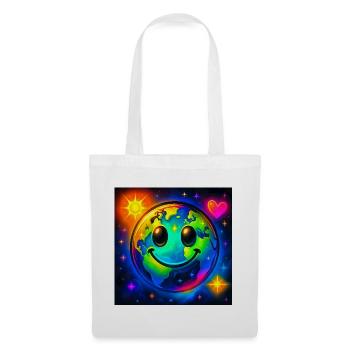 Terre porte-bonheur colorée dans l’univers néon - Sac en tissu - blanc - Devant