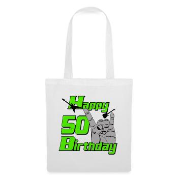 Happy Birthday 50 , Heavy Metal 50th Birthday - Tote Bag - white - Front
