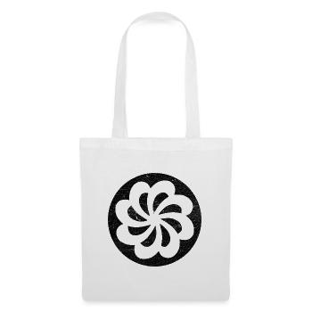 Spirale d'éternité arménienne dans un cercle noir - Sac en tissu - blanc - Devant