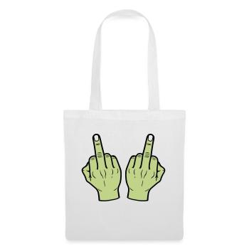 Middle Finger Hand - Tote Bag - white - Front