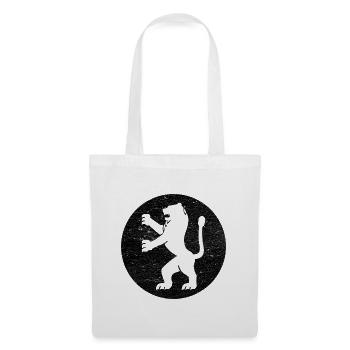 Lion de Juda dans cercle noir - Sac en tissu - blanc - Devant