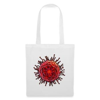 Red neon flower circle - Tote Bag - white - Front