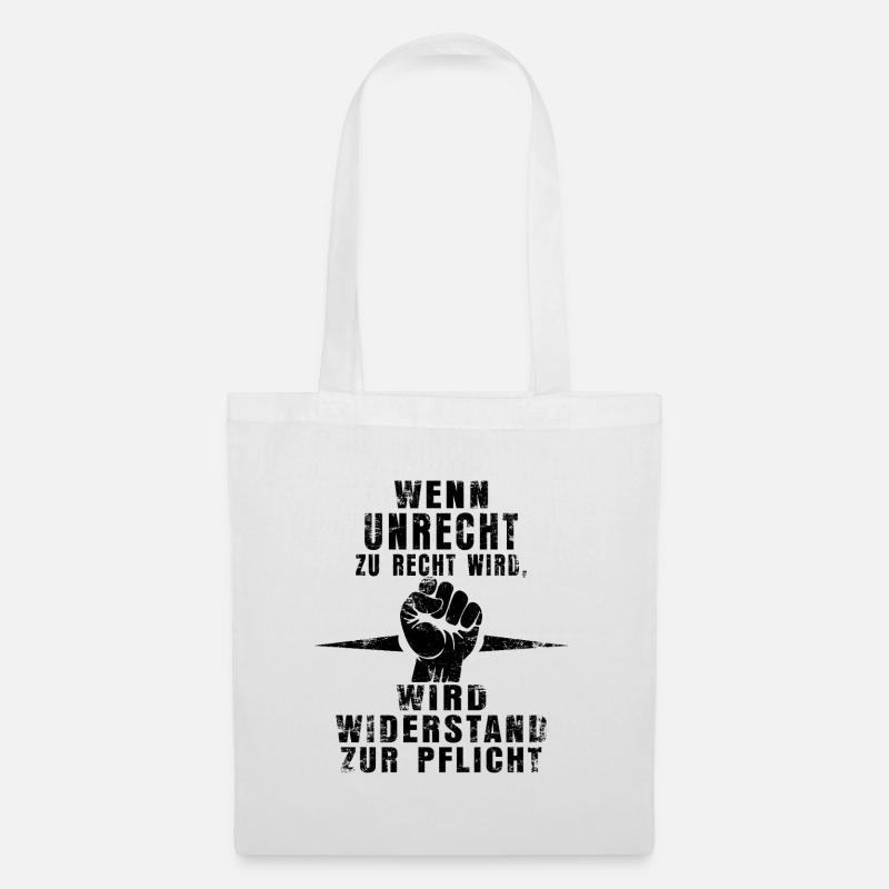 Widerstand ist Pflicht – Statement-Shirt - Stoffbeutel - Weiß