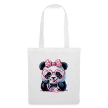 Cute Panda with Goggles and a Soap Bubble - Tote Bag - white - Front