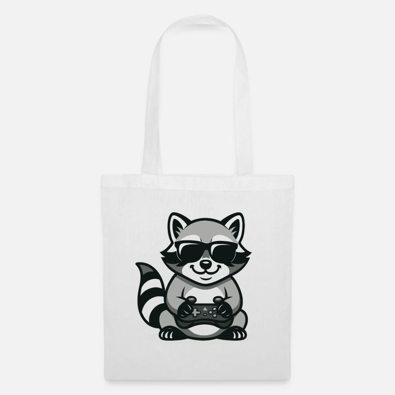 Zocker-Waschbär - Stoffbeutel - Weiß