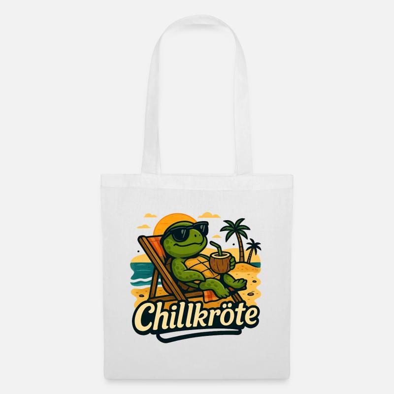 Chillkroete - einfach mal langsam angehen - Stoffbeutel - Weiß