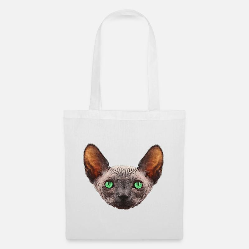 nacktkatze, sphings katze - Stoffbeutel - Weiß