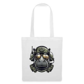 Hippopotamus Military Design - Tote Bag - white - Front