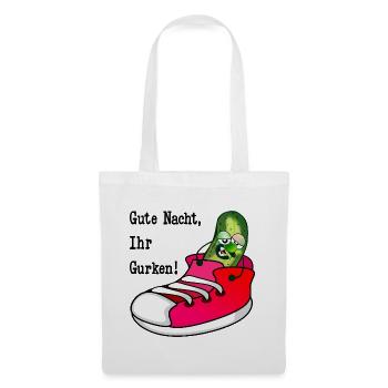 GUTE NACHT SPORTSCHUHE GURKEN - Stoffbeutel - Weiß - Vorne