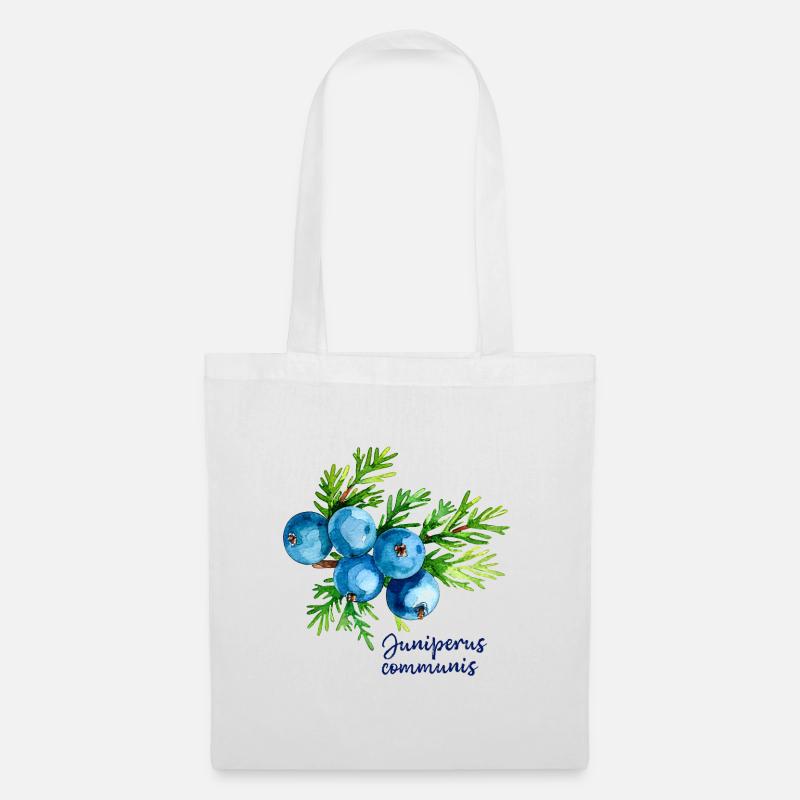 Juniperus communis - illustration botanique - Sac en tissu - blanc