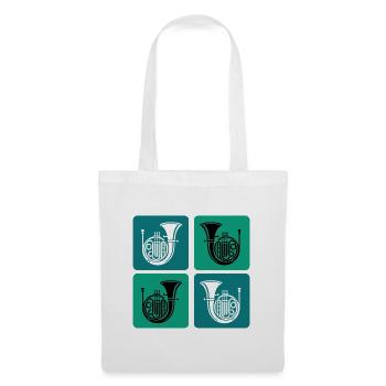 Conception rétro du cor ténor - Sac en tissu - blanc - Devant