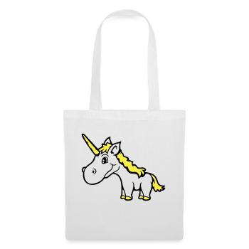 Licorne rose mignon mignon sympathique cheval de dessin animé - Sac en tissu - blanc - Devant