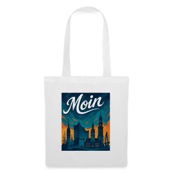 Hamburg Moin Stadt Silhouette maritim Geschenk - Stoffbeutel - Weiß - Vorne