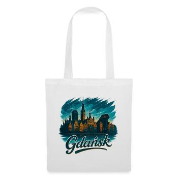 Gdańsk Silhouette maritime Gdańsk Pologne Cadeau - Sac en tissu - blanc - Devant