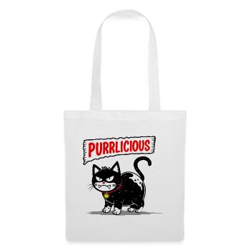 Katze Purrlicious - Stoffbeutel - Weiß - Vorne