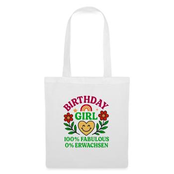 Belle conception de fille d’anniversaire - Sac en tissu - blanc - Devant
