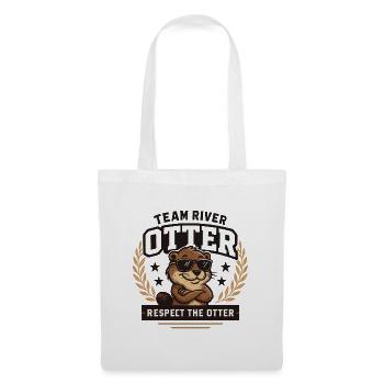 River Otter Team - Respektiere den Otter - Stoffbeutel - Weiß - Vorne