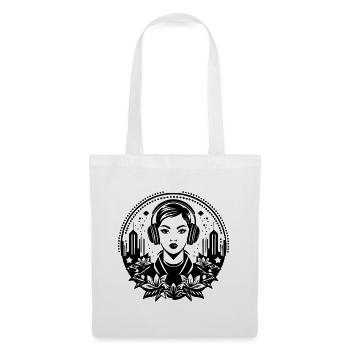 Urban Skyline Shirt – Woman with Headphones - Tote Bag - white - Front