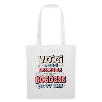 Humor zum 77. Geburtstag - Stoffbeutel - Weiß - Vorne