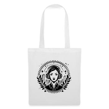 Urban Skyline Shirt – Woman with Headphones - Tote Bag - white - Front