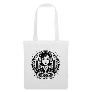 Portrait Woman Profile – Headphones, Streetwear, - Tote Bag - white - Front