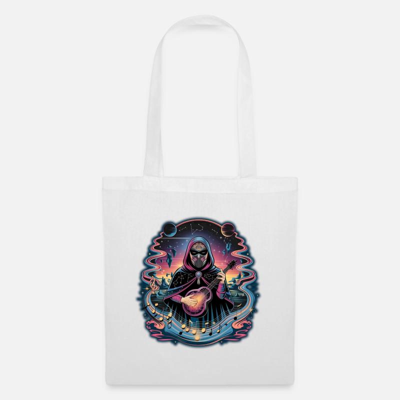 Mystischer Astronaut Musiker Illustration - Stoffbeutel - Weiß