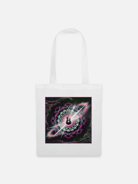 Neon Cosmic Guitar Explosion - Stoffbeutel - Weiß