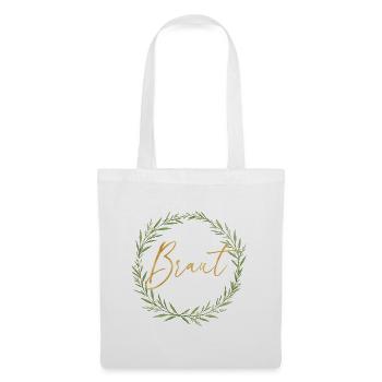 Elegantes Braut-Design mit Lorbeerkranz - Stoffbeutel - Weiß - Vorne