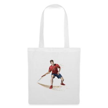 Joueur de tennis de table dynamique avec des effets énergétiques - Sac en tissu - blanc - Devant
