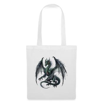 Dragon aux ailes scintillantes et à la corne - Sac en tissu - blanc - Devant