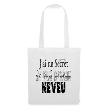 Ich habe ein Geheimnis: Ich werde ein Neffe - Stoffbeutel - Weiß - Vorne