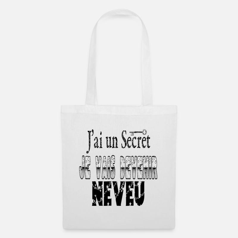 Ich habe ein Geheimnis: Ich werde ein Neffe - Stoffbeutel - Weiß