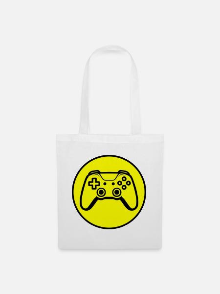 Controller Joypad Symbol - Stoffbeutel - Weiß
