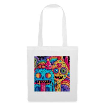 Créatures fantastiques psychédéliques colorées - Sac en tissu - blanc - Devant