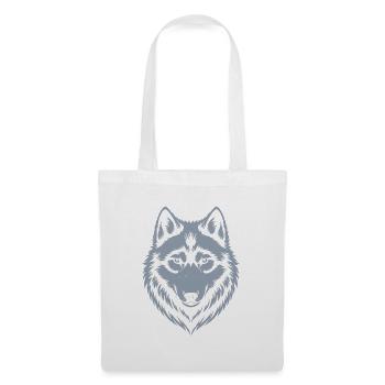 Conception de l’emblème du loup majestueux - Sac en tissu - blanc - Devant