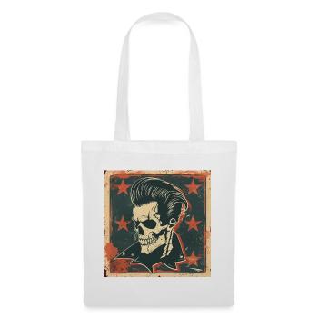 Rockabilly Rebel Totenschädel - Stoffbeutel - Weiß - Vorne