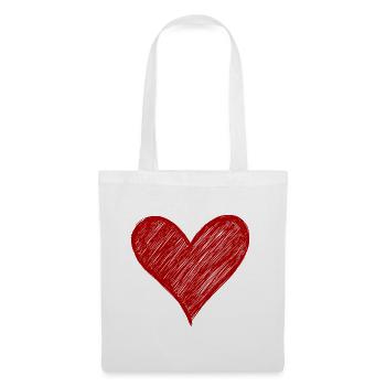 Heart drawing in red ink - Tote Bag - white - Front