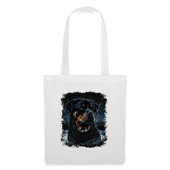 Chien Rottweiler - Sac en tissu - blanc - Devant