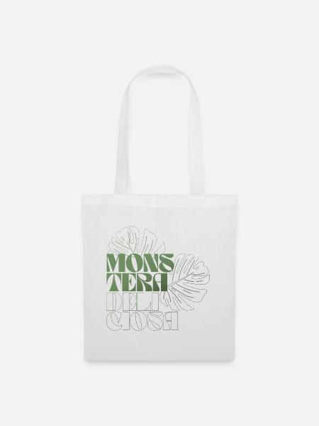 Monstera Blatt Botanisches Design - Stoffbeutel - Weiß