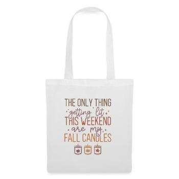 Bougie d’automne et conception de texte de parfum de cannelle - Sac en tissu - blanc - Devant