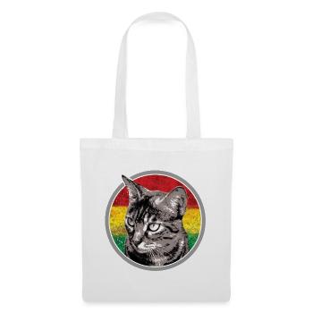 Chat avec des arrière-plans de drapeau - Sac en tissu - blanc - Devant