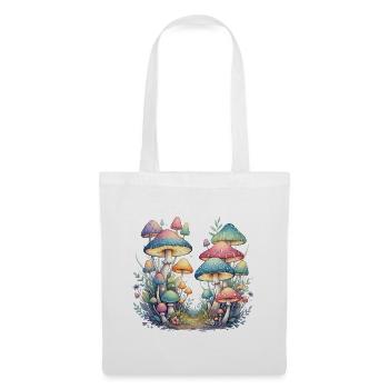 Forêt de champignons fantastique aux couleurs pastel - Sac en tissu - blanc - Devant