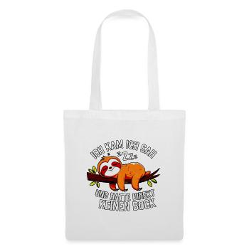Lazy Sloth – Pas de désir pour rien - Sac en tissu - blanc - Devant