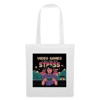 Lustiger Gamer-Stressabbau-Spruch - Stoffbeutel - Weiß - Vorne